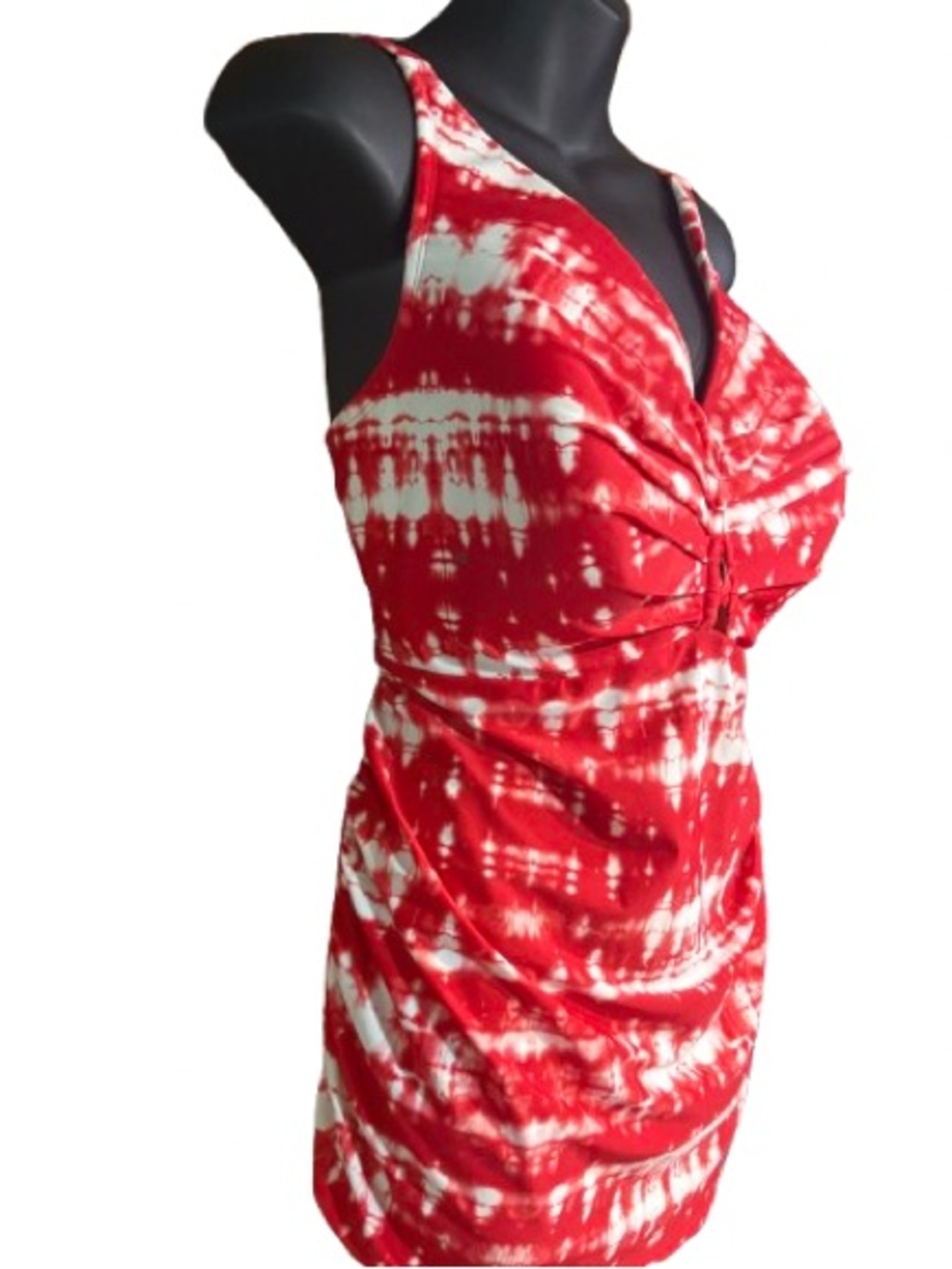 Swim by Cacique tankini swimsuit top ruched decorative cutout 42 - Picture 3 of 11
